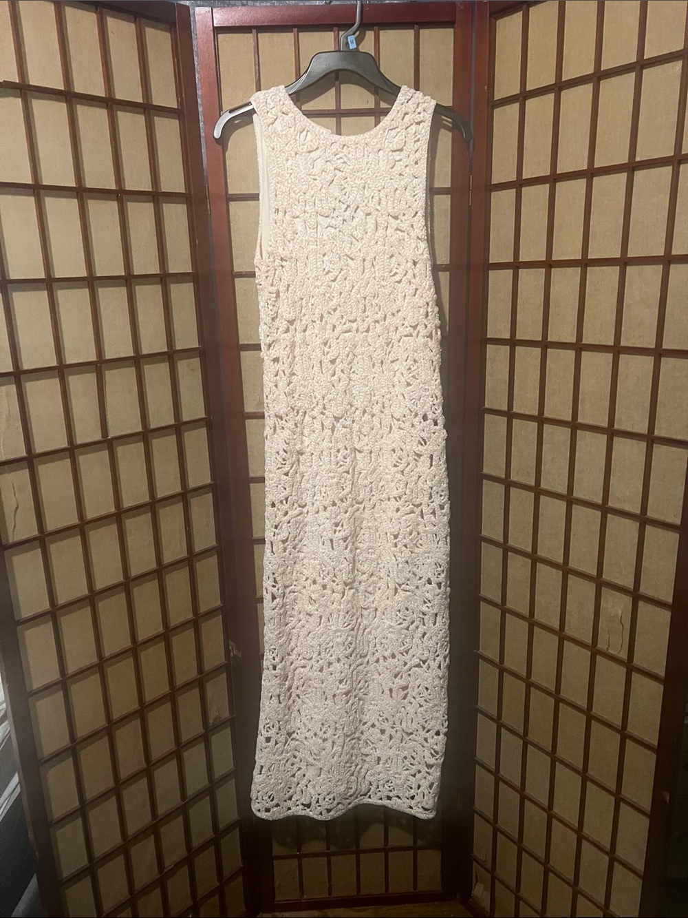 Zara Cream Crochet Maxi Dress